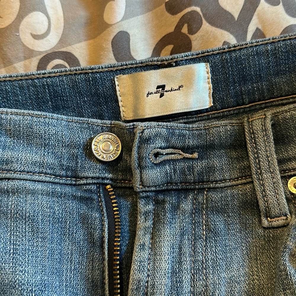 7 for all mankind high waist kick crop light wash jeans